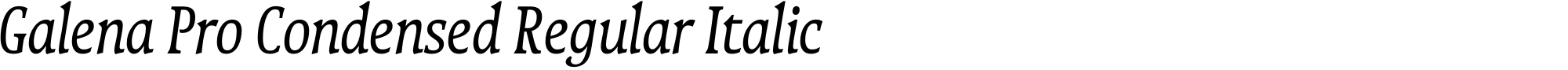 Galena Pro Condensed Regular Italic image